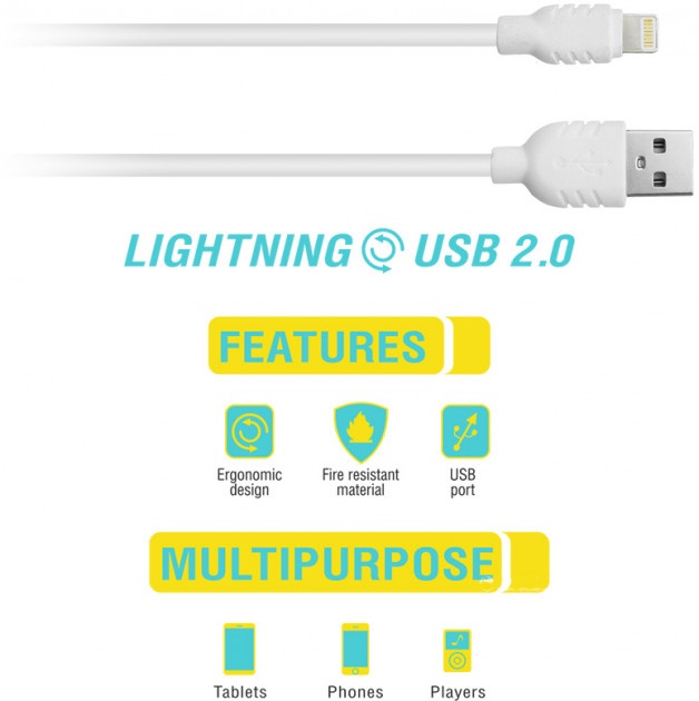 Кабель Piko CB-UL11 USB-Lightning/1м/К/White · 3