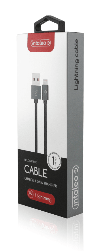 

Кабель Intaleo CBGNYL1 USB-Lightning/1м/К/Grey