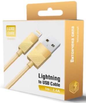 Кабель LuxeCube USB-Lightning 1м Gold · 2