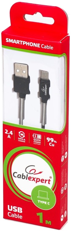 Кабель Cablexpert USB-Type-C 1m Black (CCPB-C-USB-06BK) · 3