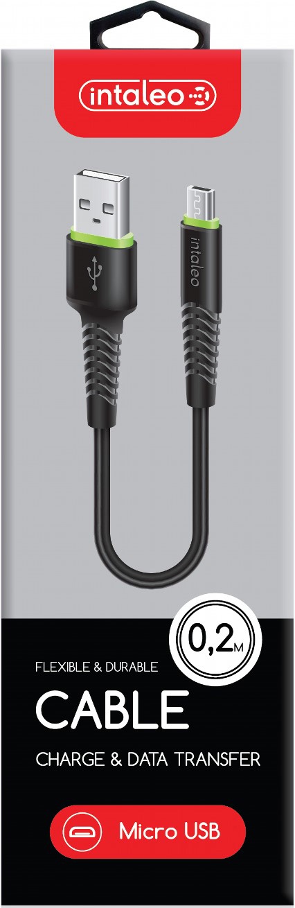 Кабель Intaleo CBFLEXM0 USB 2.0/Micro USB/0,2м/K/Black · 2