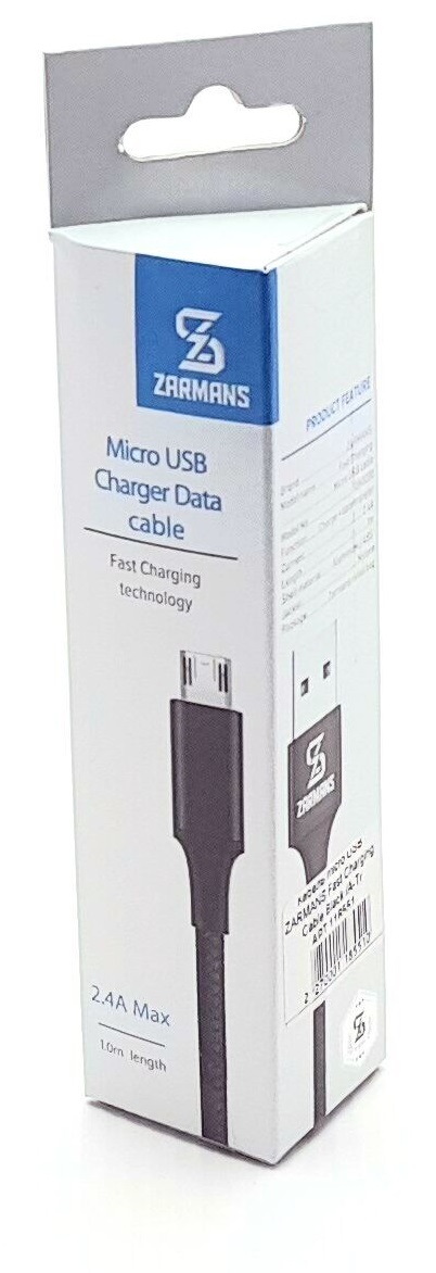 Кабель ZARMANS Fast Charging Micro-USB 1м/2,4А/К Вlack · 3