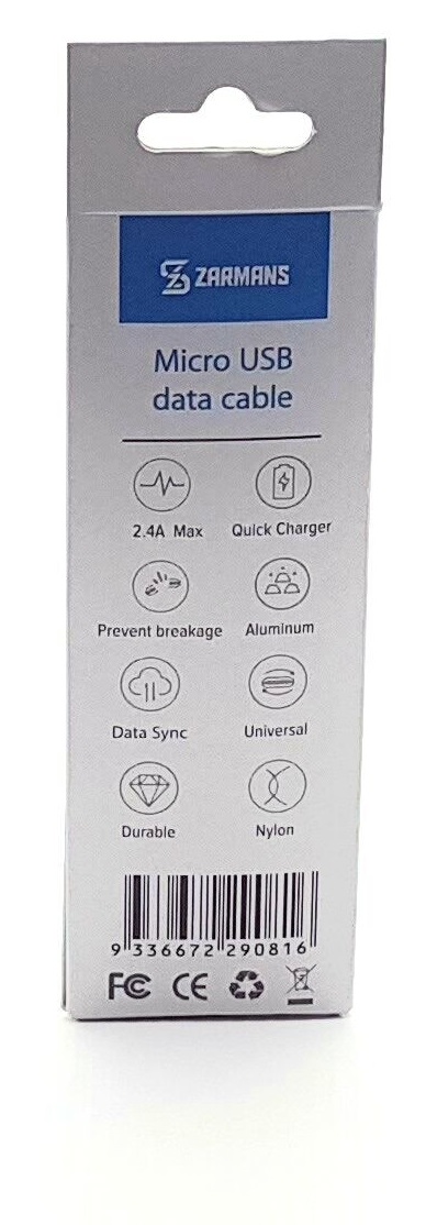 Кабель ZARMANS Fast Charging Micro-USB 1м/2,4А/К Вlack · 4