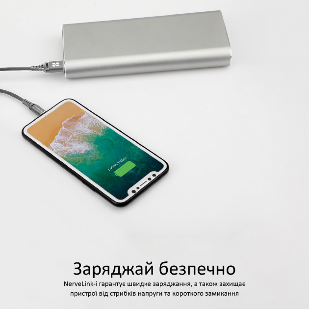 Кабель Promate Nervelink-i Lightning/1,2А/2A/К Grey · 4