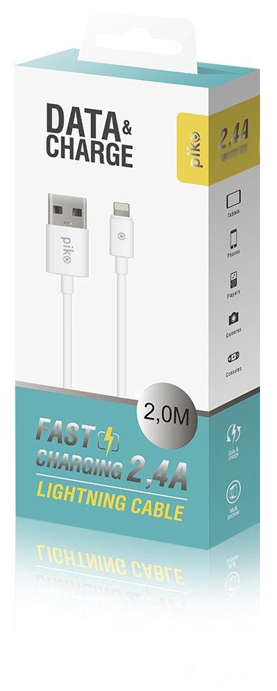 Кабель Piko CB-UL11 USB-Lightning/1,2м/К/Білий · 3