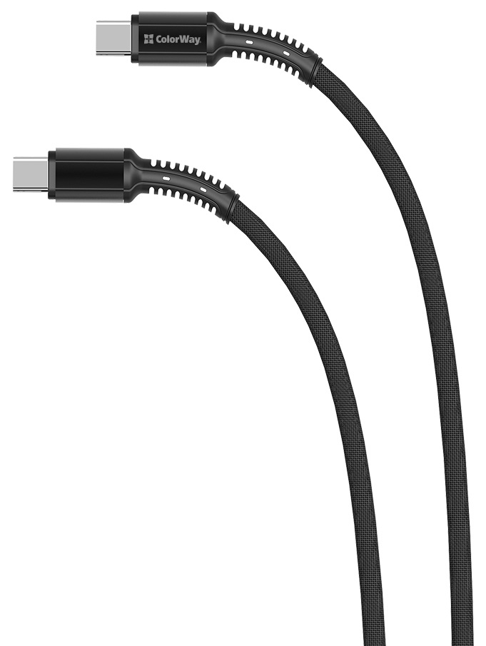Кабель Colorway Type-C - Type-C (PD 68W) 2М/3.0А/К/сірий · 3