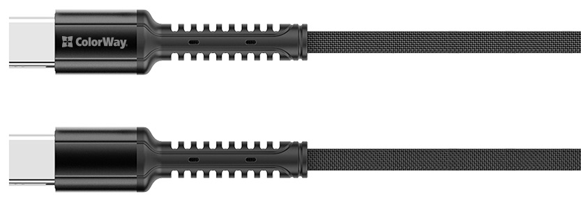 Кабель Colorway Type-C - Type-C (PD 68W) 2М/3.0А/К/сірий · 2