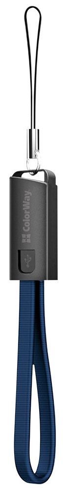 Кабель Colorway USB - Type-C 0,2м/2.4А/П/синій · 3