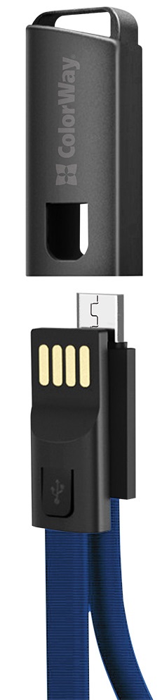 Кабель Colorway USB - MicroUSB 0,2м/2.4А/П/синій в Києві