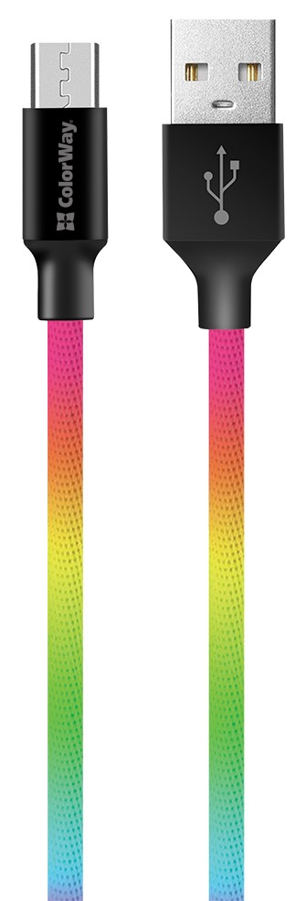 УЦІНКА! Кабель Colorway USB - MicroUSB (multicolor) 2.4А/К/1м (CW-CBUM017-MC) (2009864677579) в Києві