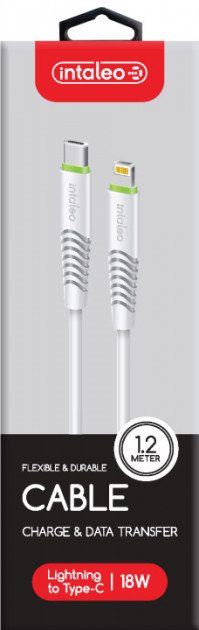 Кабель Intaleo CBFLEXTL1 Type-C to Lightning 1.2м 18W Білий (1283126504099) · 4