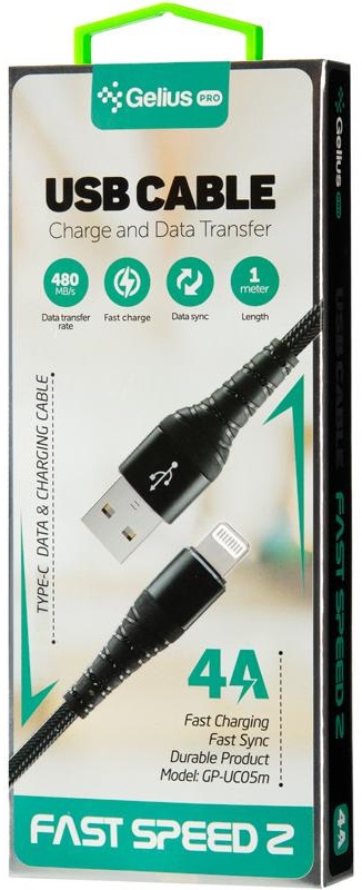 Кабель Gelius Fast Speed 2 GP-UC05i Lightning Black (82832) · 2
