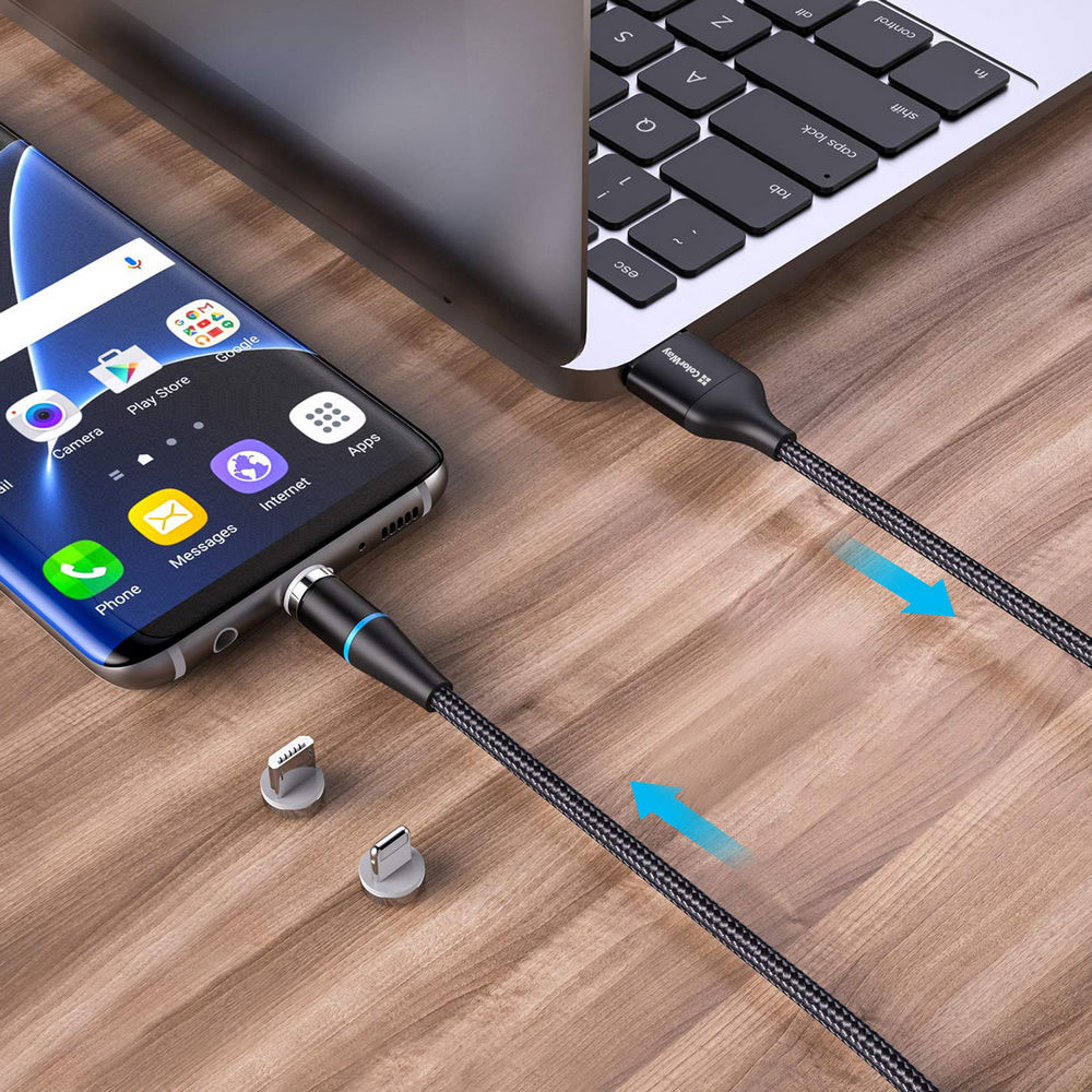 Кабель Colorway USB - 3в1 Magnetic Data/Quick Charge 2.4А 1м Чорний (CW-CBUU038-BK) · 6