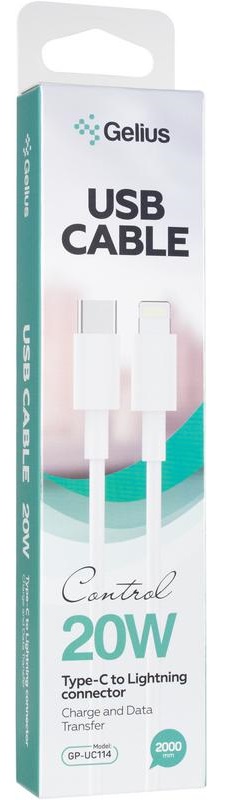 Кабель Gelius Control GP-UC114 20W Lightning/Type-C Білий (2м) (85153) · 2