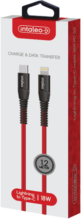 Кабель синхронізаціїI INTALEO CBRNYTL1 Type-C/Lightning 1.2 м Red (CBRNYTL1 ) · 2