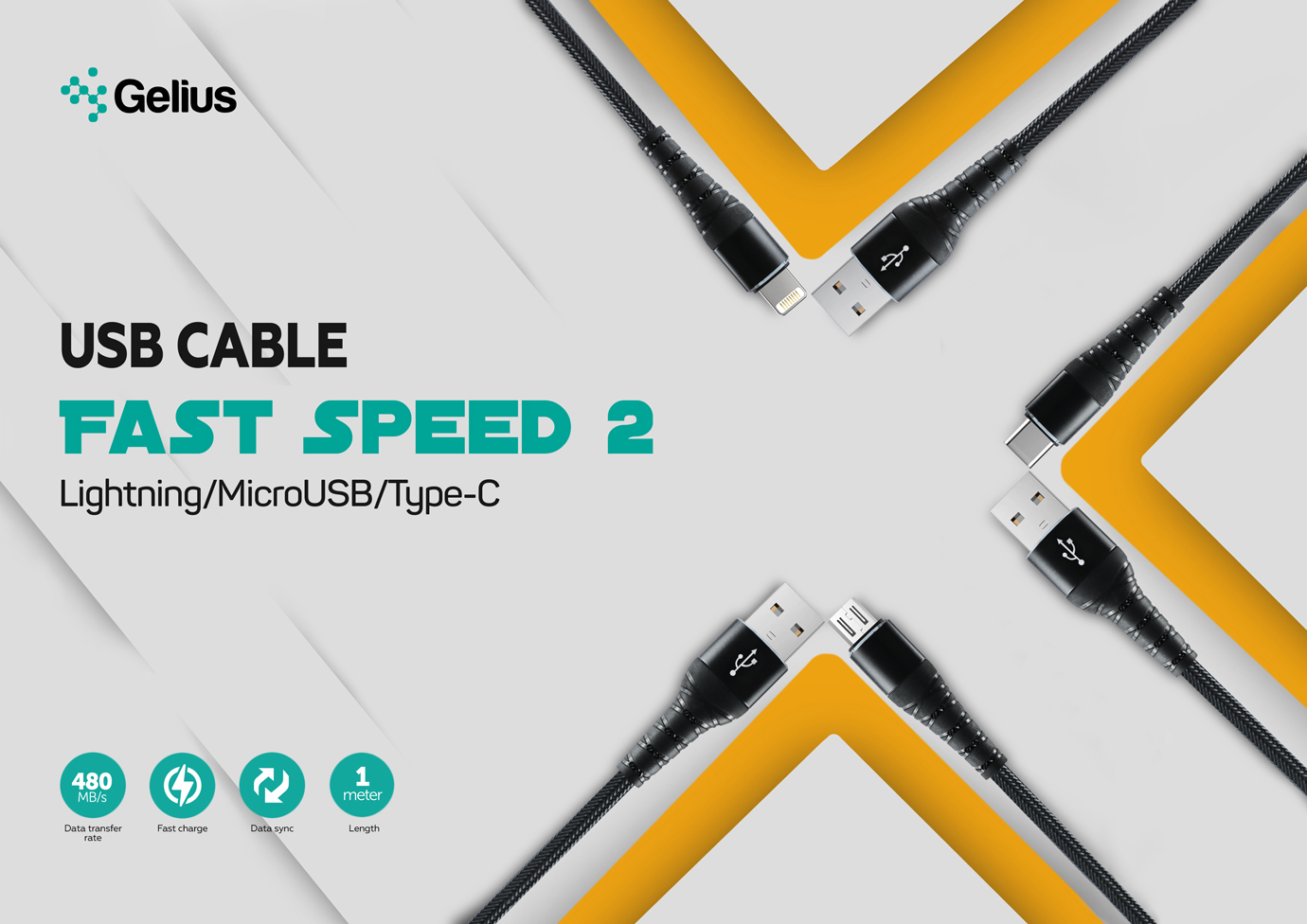 Кабель Gelius Fast Speed 2 GP-UC05i Lightning Black (82832) · 5