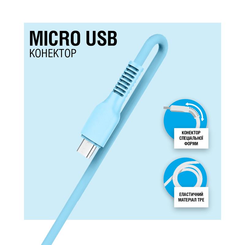 Кабель ACCLAB AL-CBCOLOR-M1BL USB - MicroUSB 1.2 м Blue (1283126518133) · 2