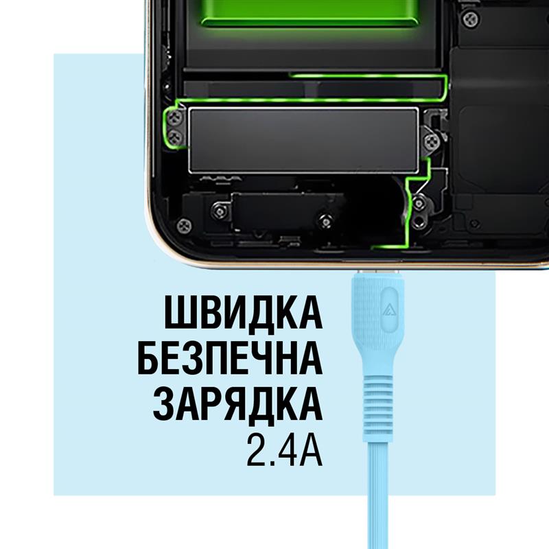 Кабель ACCLAB AL-CBCOLOR-M1BL USB - MicroUSB 1.2 м Blue (1283126518133) · 3