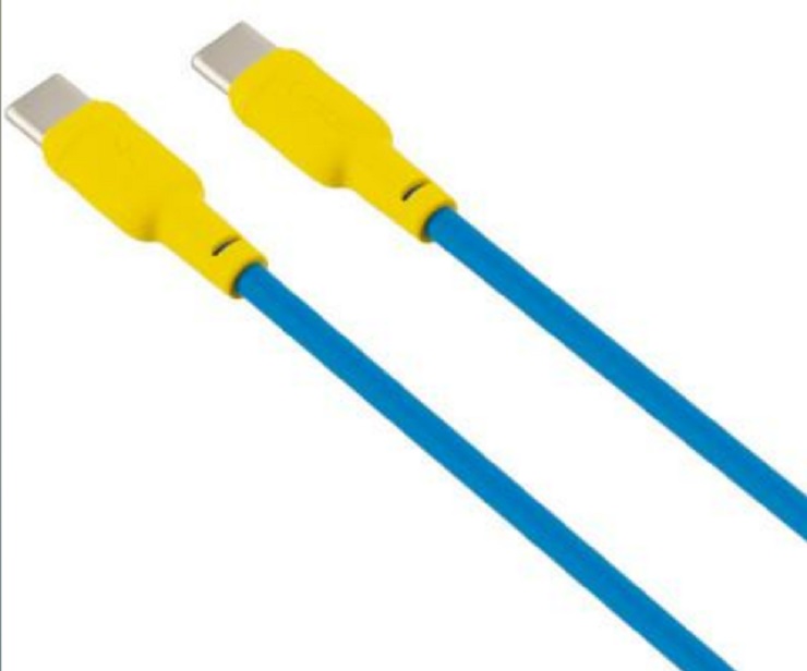 Кабель GELIUS Full Silicon GP-UCN001CC Type-C to Type-C 1.2 м Yellow/Blue · 2