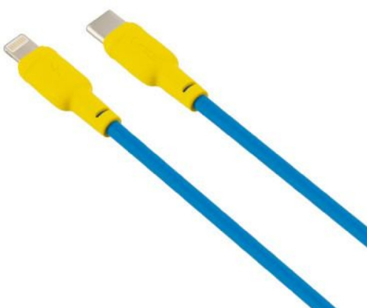 Кабель GELIUS Full Silicon GP-UCN001CL Type-C to Lightning 1.2 м Yellow/Blue · 2