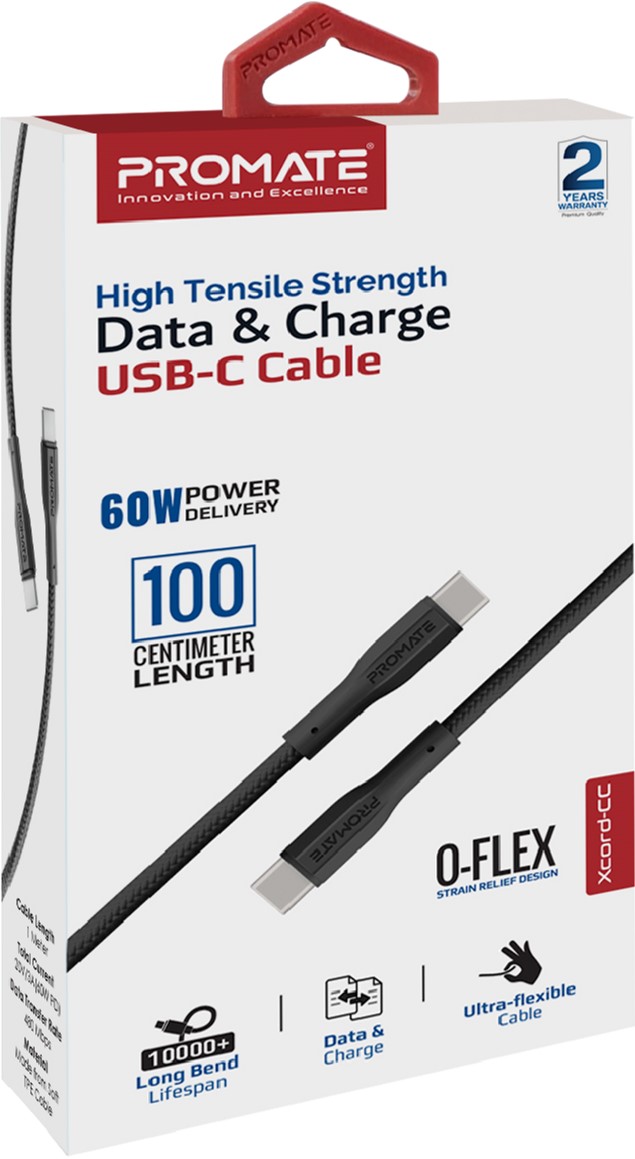 Кабель PROMATE USB-C - USB-C xcord-cc.black · 6