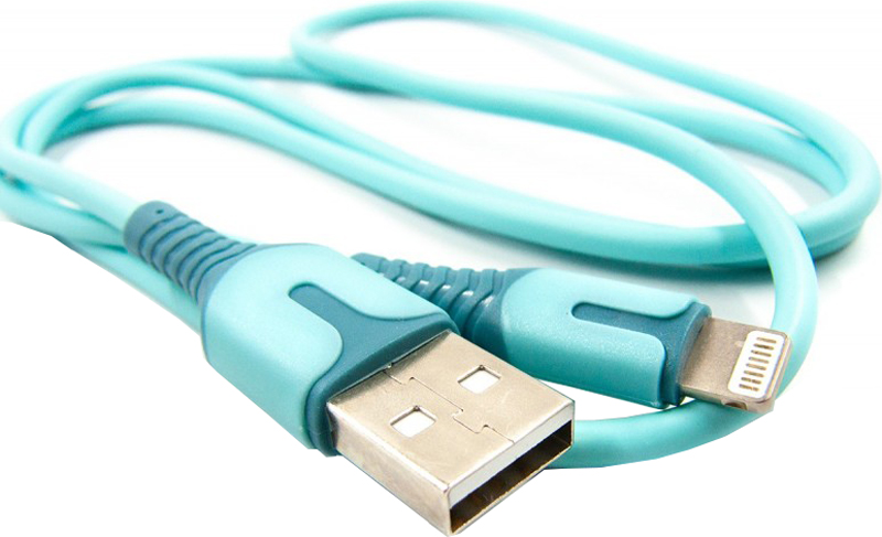 Кабель DENGOS USB - Lightning 1 м Blue (PLS-L-IND-SOFT-BLUE) · 2