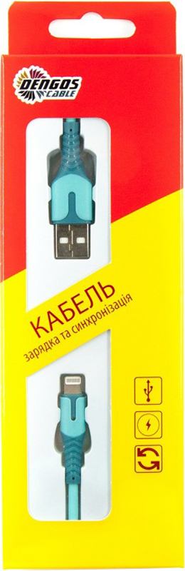 Кабель DENGOS USB - Lightning 1 м Blue (PLS-L-IND-SOFT-BLUE) · 3