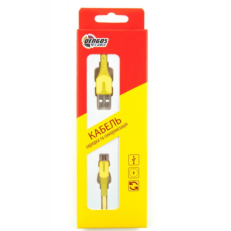 Кабель DENGOS USB - Micro-USB 1 м Yellow (PLS-M-IND-SOFT-YELLOW) · 3