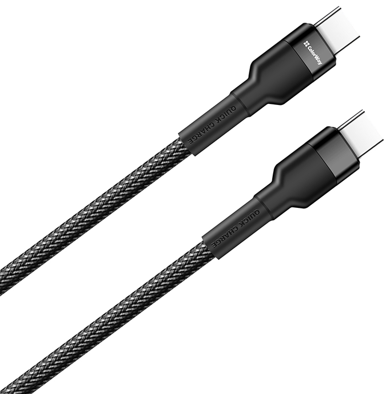 Кабель COLORWAY Type-C - Type-C 65W 3А 1 м Black (CW-CBPDCC047-BK) · 4