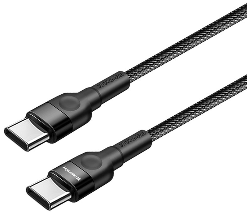 Кабель COLORWAY Type-C - Type-C 65W 3А 1 м Black (CW-CBPDCC047-BK) · 2