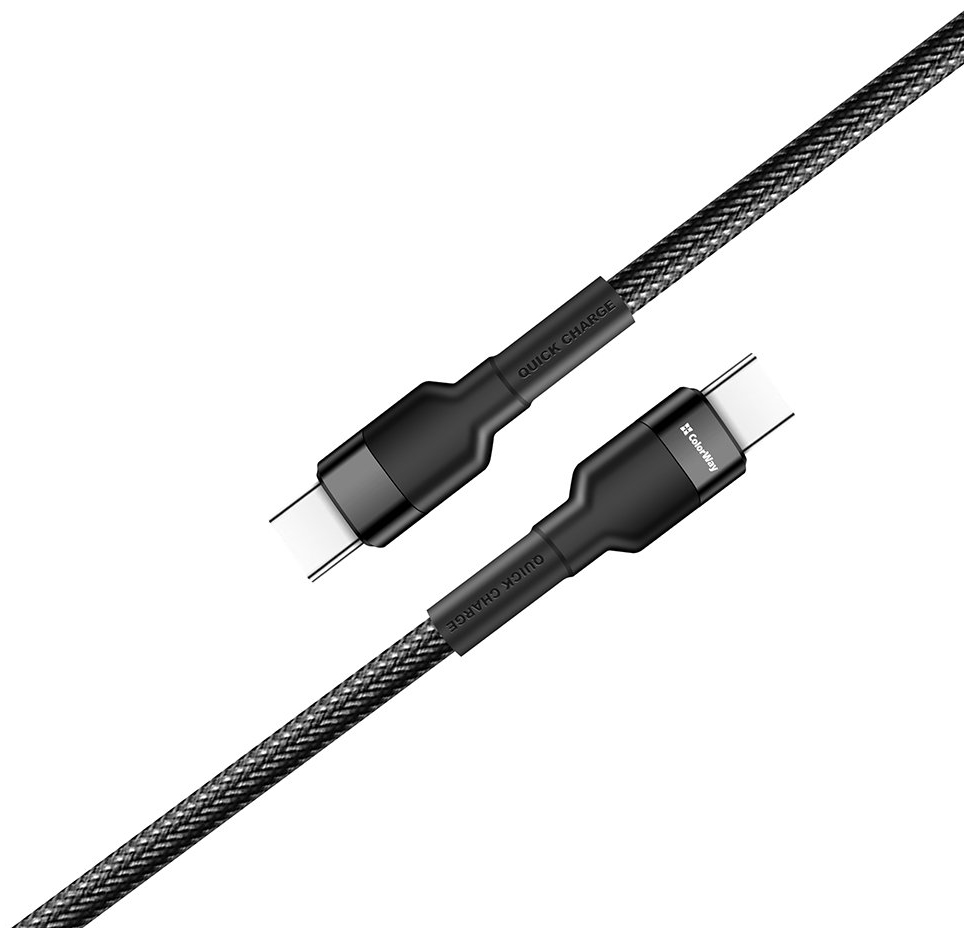 Кабель COLORWAY Type-C - Type-C 65W 3А 1 м Black (CW-CBPDCC047-BK) · 5