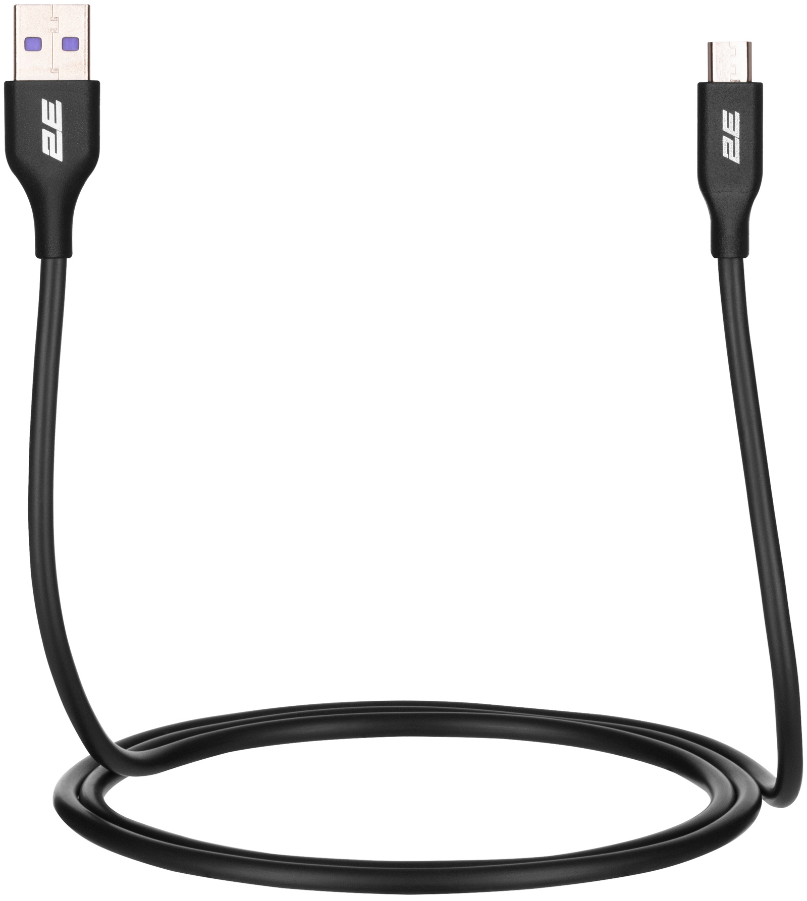 Кабель 2E Glow USB-A to microUSB 1м Black (2E-CCAM-BL) · 3