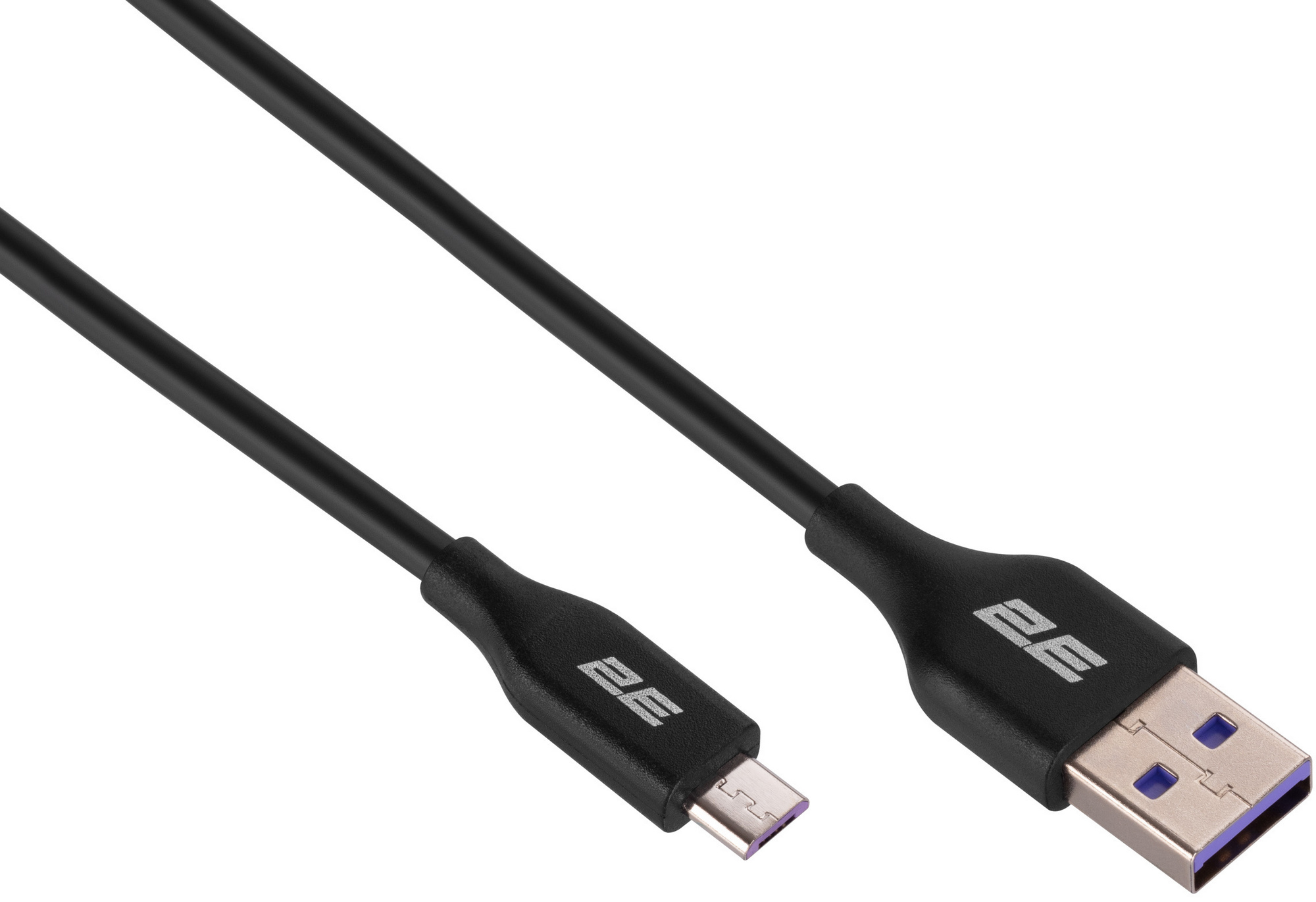Кабель 2E Glow USB-A to microUSB 1м Black (2E-CCAM-BL) · 2
