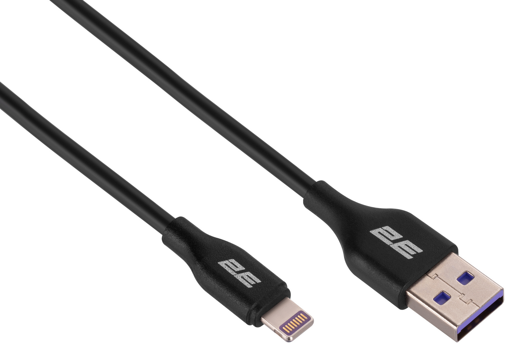 Кабель 2E Glow USB-A to Lightning 1м Black (2E-CCAL-BL) · 2