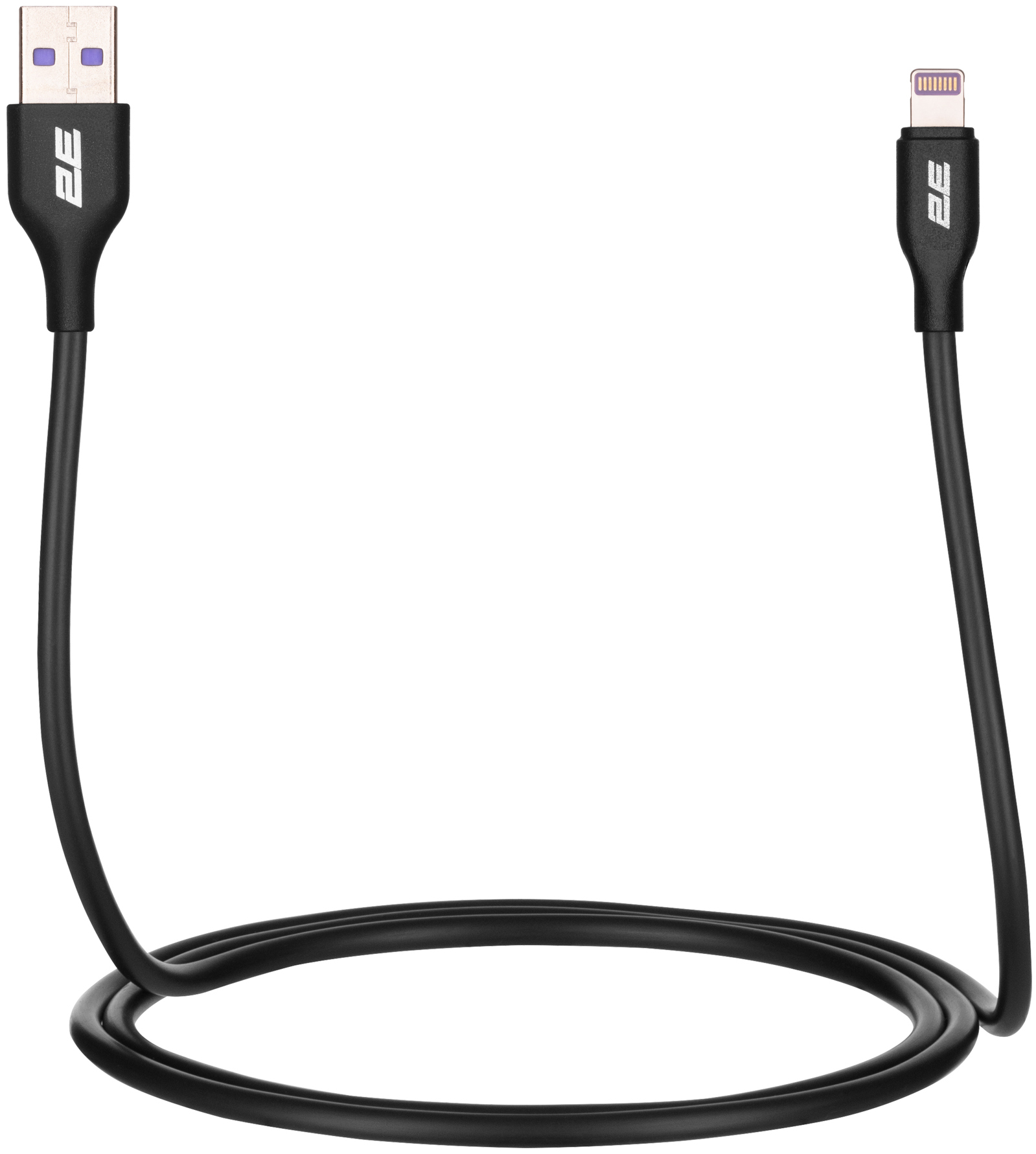 Кабель 2E Glow USB-A to Lightning 1м Black (2E-CCAL-BL) · 3