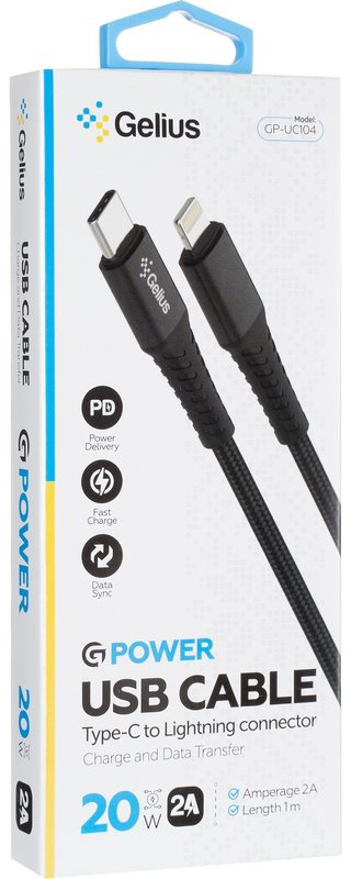 Кабель Gelius G-Power GP-UC104 Type-C/Lightning PD Black (18W) (82664) · 4