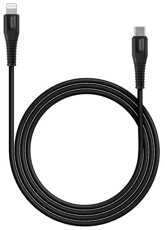 Кабель CANYON MFI-4 Type-C/Lightning 1.2 м 18W Black (CNS-MFIC4B) · 2