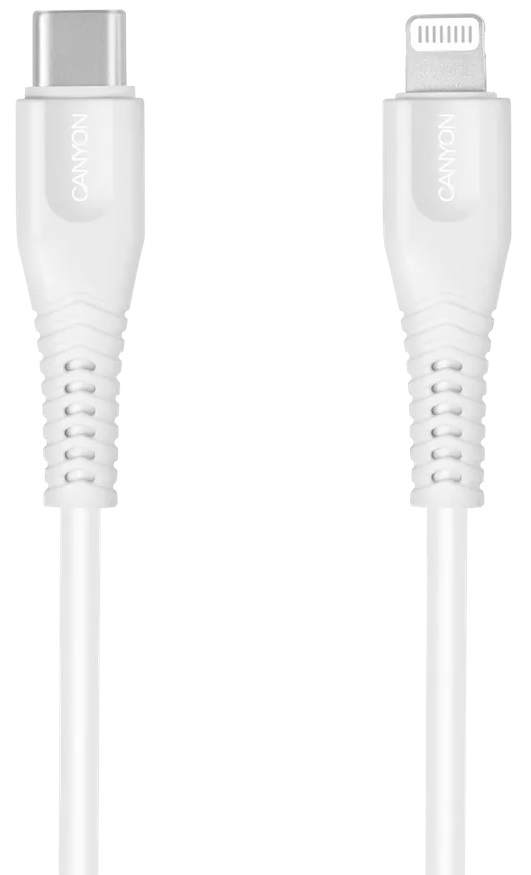 Кабель CANYON MFI-4 Type-C/Lightning 1.2 м 18W White (CNS-MFIC4W) в Киеве