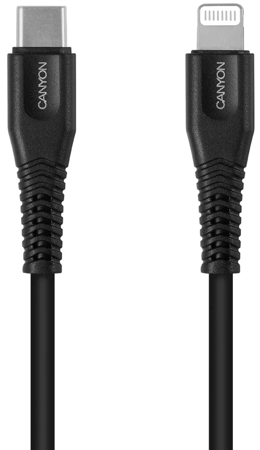 Кабель CANYON MFI-4 Type-C/Lightning 1.2 м 18W Black (CNS-MFIC4B) · 5