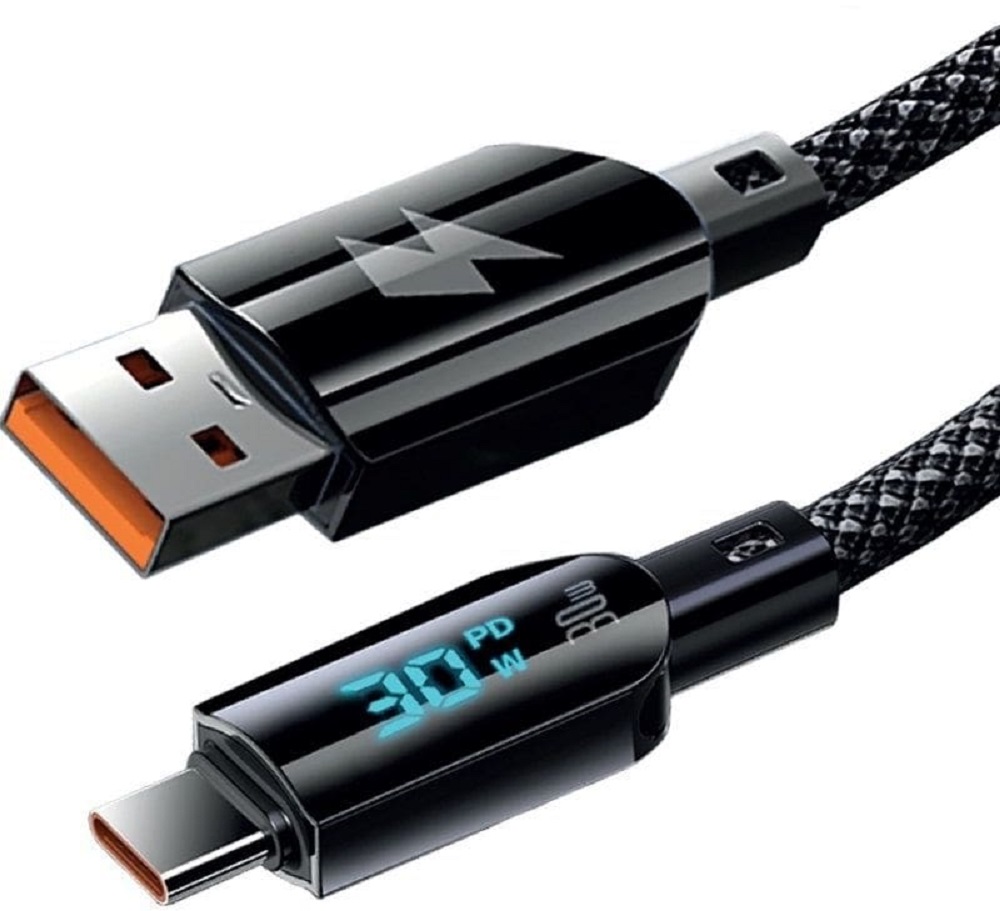 Кабель GELIUS Screen GP-UCN008 USB-A/Type-C Black 30W 1.2 м (99207) · 2