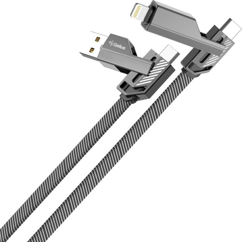 Кабель GELIUS Twister GP-UCN004 4в1 1.2м (60W) Gray (96540) · 4