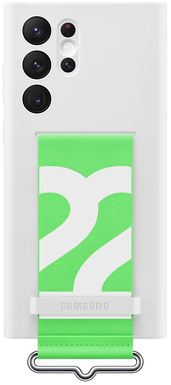 Чохол SAMSUNG Silicone with Strap Cover для Samsung Galaxy S22 Ultra White (EF-GS908TWEGRU) в Києві