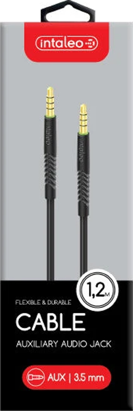 Кабель INTALEO CBFLEXA1 AUX 3.5 мм-3.5 мм 1.2 м Black (1283126487538) · 2