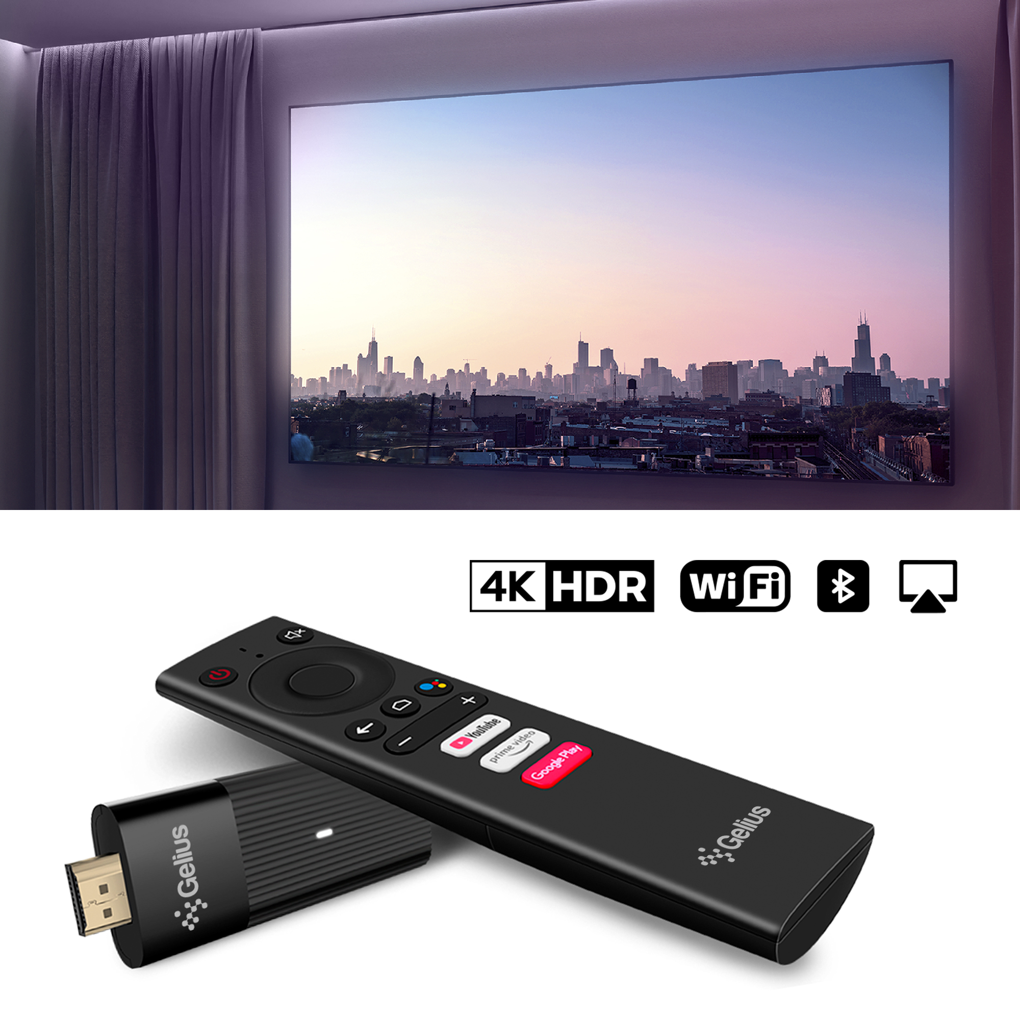 Медіаплеєр GELIUS Pro Android Smart TV Stick KX  2/16 (GP-TB003) (00000090455), фото 4