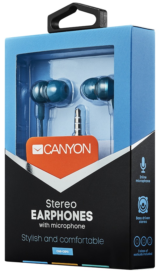Навушники CANYON SEP-3 Turquoise (CNS-CEP3BG) · 3