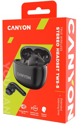 Навушники CANYON TWS-5 Black (CNS-TWS5B) · 5