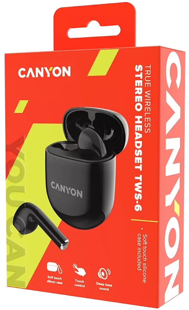 Навушники CANYON TWS-6 Black (CNS-TWS6B) · 5
