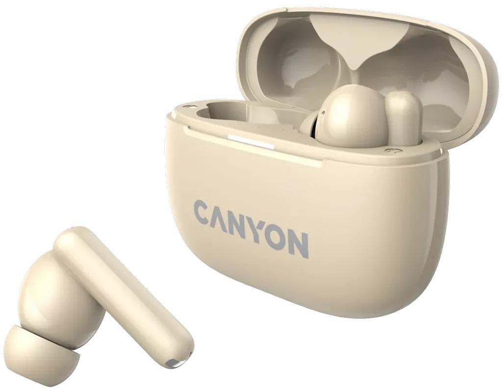 Навушники CANYON OnGo TWS-10 ANC+ENC Beige (CNS-TWS10BG) · 2