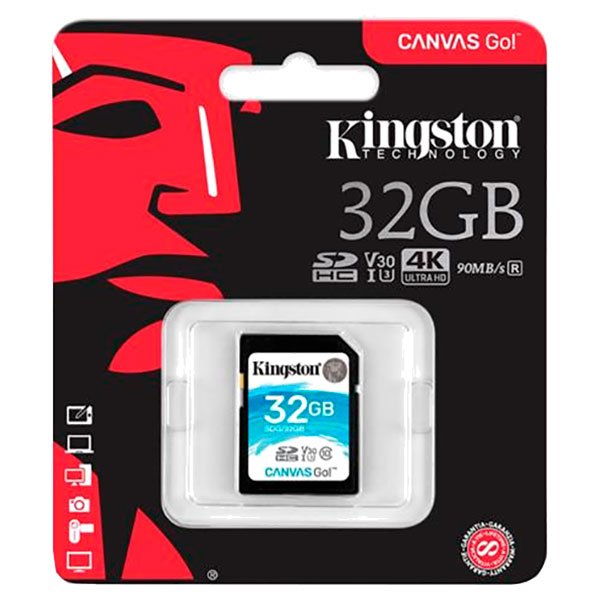 

Карта памяти KINGSTON SDHC Canvas Go! 32GB UHS-I U3 V30 Class 10 (SDG/32GB)