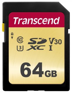 

Карта памяти Transcend 64GB SDXC C10 UHS-I (TS64GSDC500S)